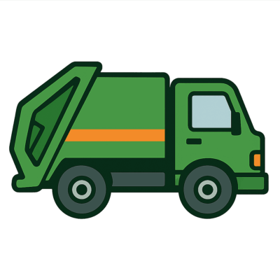 スクラッチで使える清掃車（ゴミ収集車）のコスチューム素材